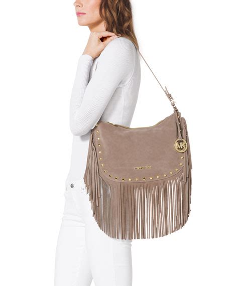 michael kors fringe purse white